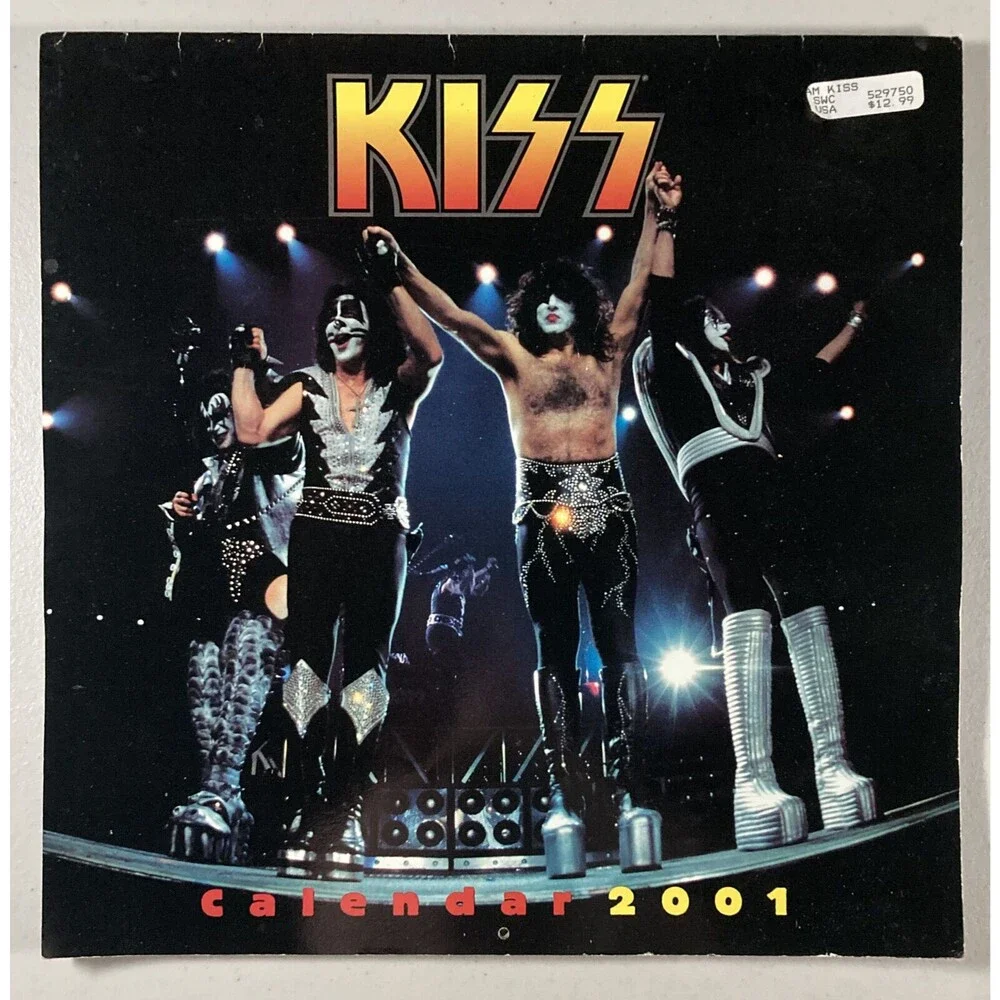KISS: 12 month Calendar, 2001 • Paul Stanley, Gene Simmons, Ace, Peter Criss•